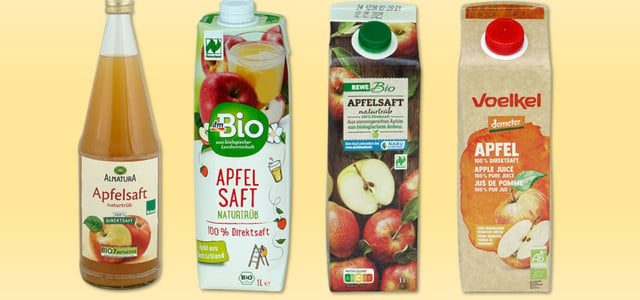 Apfelsaft bei Öko-Test: die Testsieger