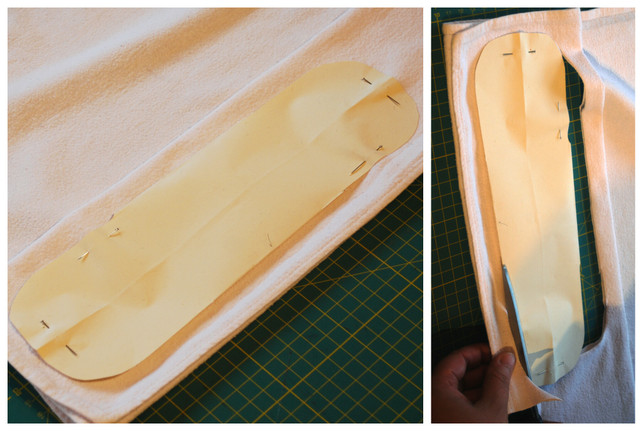 die-vorlage-wird-auf-dem-mehrfach-gefalteten-molto-melanie-von-daake-utopia-170705 Die Vorlage wird auf dem mehrfach gefalteten Moltontuch befestigt.