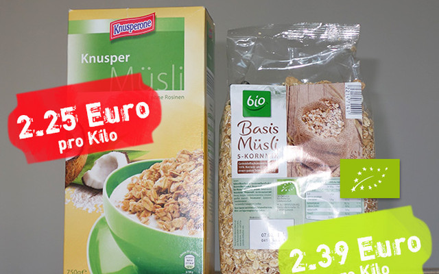 Müsli vs. Bio-Müsli: nur 5% teurer_1