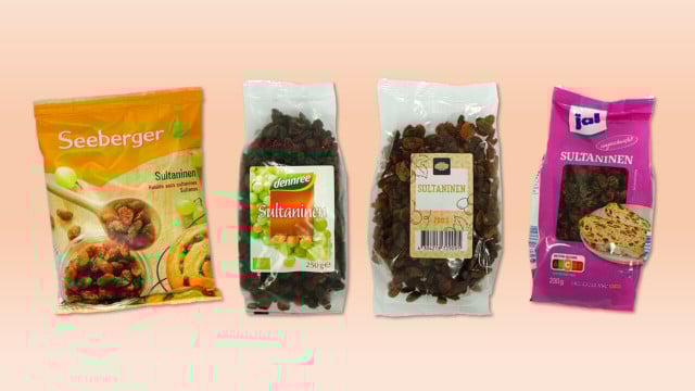 rosinen-test-oeko-test-fand-in-vielen-produkten-be-oekotest-241023 Rosinen-Test: Öko-Test fand in vielen Produkten bedenkliche Pestizide.