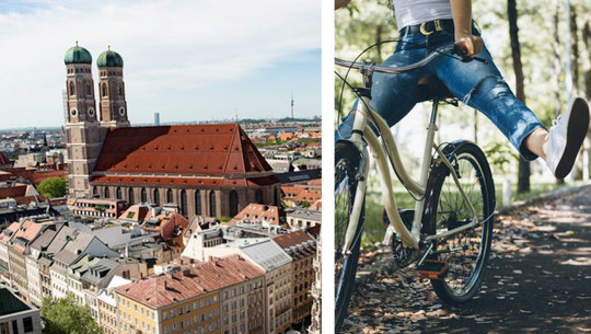 Fahrradfahren in der Großstadt München Fahrradfahren in der Großstadt München
