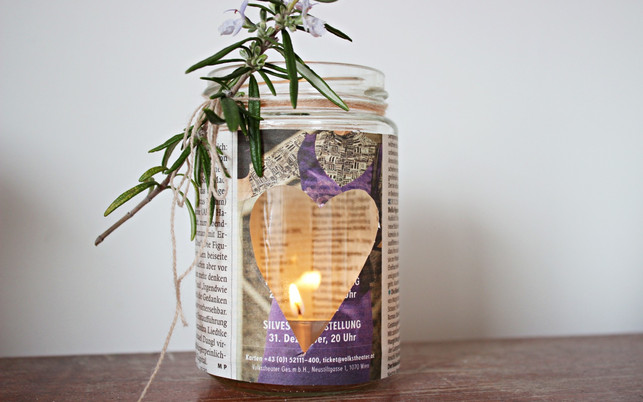 Muttertagsgeschenke selber machen Kerze basteln DIY-Geschenk: Ein Windlicht basteln