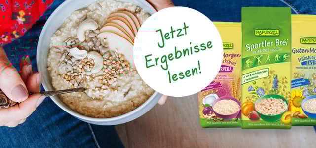 Ergebnisse des Produkttests mit Rapunzel – Frühstücksbrei, ein gesundes Frühstück
