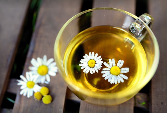 Chamomile tea is particularly helpful against a bloated stomach.