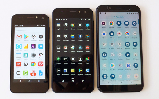 Shiftphones: Shift6m Shift 5.1 Shift 4 Handy im Vergleich Im Größenvergleich (v.l.n.r.): Shift 4, Shift 5.1 und Shift6m