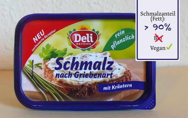 Vegetarischer Brotaufstrich: Schmalz nach Griebenart mit Kräutern –von Deli Reform