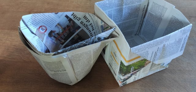 Biomüllbeutel aus Zeitungspapier falten