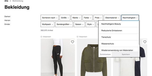 zalando screenshot nachhaltig zalando screenshot nachhaltig