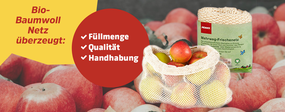 Produkttest Ergebnis Mehrweg Frischenetz aus Bio-Baumwolle