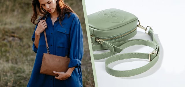 kleine Damentasche Clutch Tasche italienisches Design 100%Natur Leder Farben 