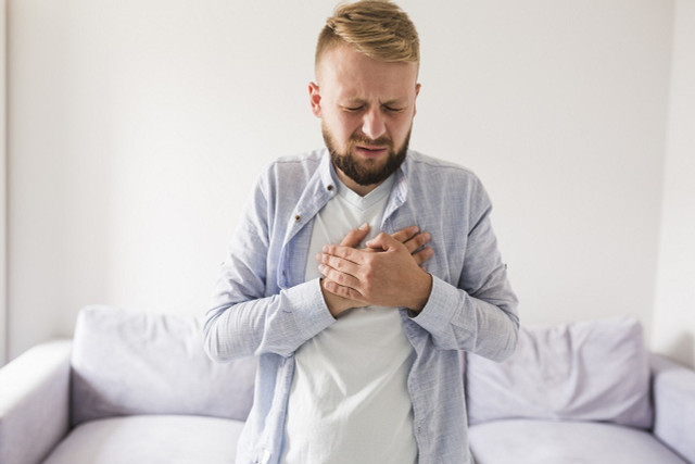 Heartburn usually manifests itself as a burning feeling behind the breastbone.