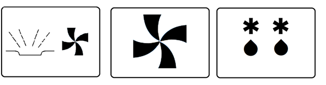 auftauen-und-umluft-bei-der-mikrowelle-sven-christian-schulz-utopia-210508_download Die Heißluft- oder Umluftfunktion (links, Mitte) ist meist an einem Ventilator zu erkennen, Sterne oder Tropfen sind das Mikrowellen-Symbol für "Auftauen".