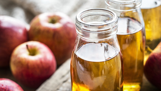 The old home remedy apple cider vinegar works against too much stomach acid.