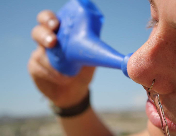 With a little practice, a nasal douche is very easy.