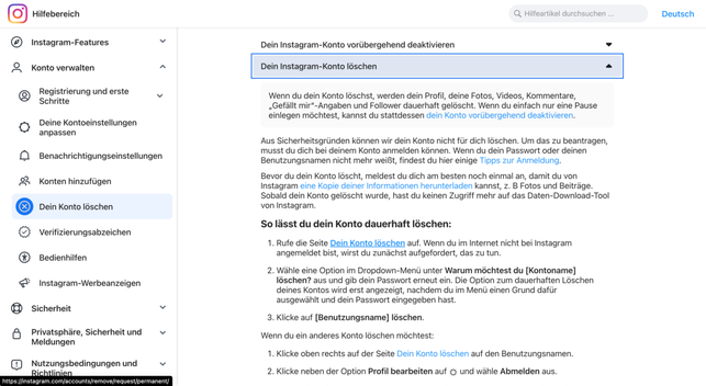 instagram-menue-konto-loeschen-instagramcom-screenshot-230126_download Instagram-Menü: "Konto löschen"