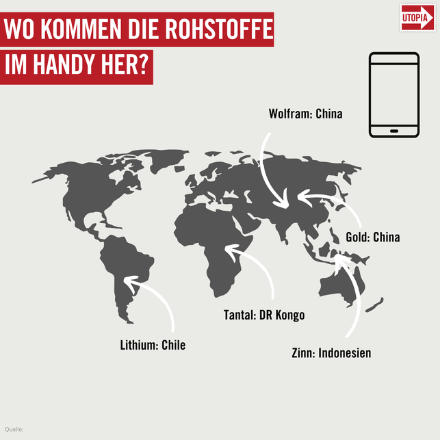 Karte-rohstoffe-smartphones-1 Weltkarte: Wo kommen die Rohstoffe im Smartphone her?
