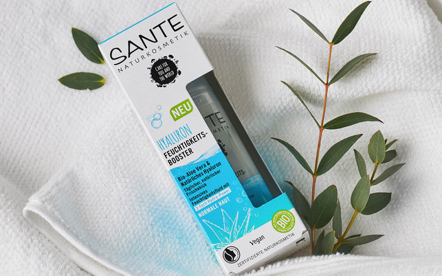 Sante_HyaluronBooster+Pack_1280x800px SANTE Naturkosmetik Hyaluron Feuchtigkeitsbooster natürliche Feuchtigkeitspflege