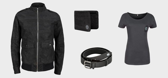 Lederjacke, T-Shirt, Gürtel, Portemonnaie: Si sieht die neue Kork-Kollektion von bleed aus Kork statt Leder: Kollektion von bleed