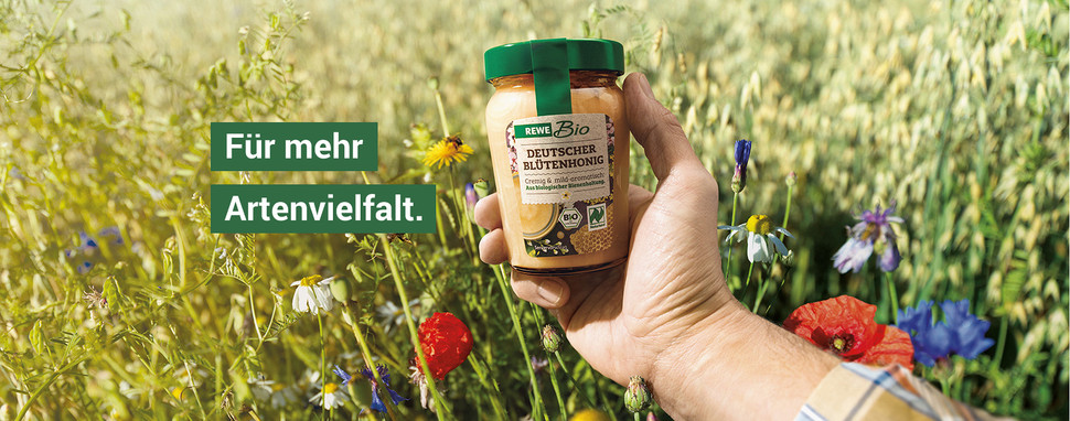 REWE Bio Bienenschutz Artenvielfalt schützen Bio Blütenhonig