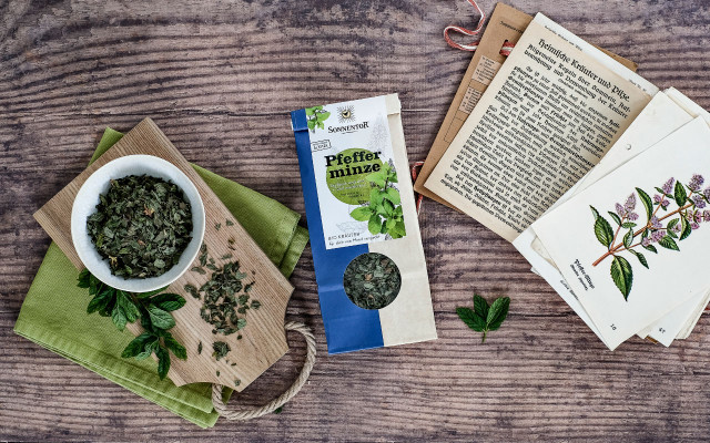 Sonnentor Pfefferminze gegen Kopfschmerzen Naturapotheke Tee Gewürze Herbst Winter