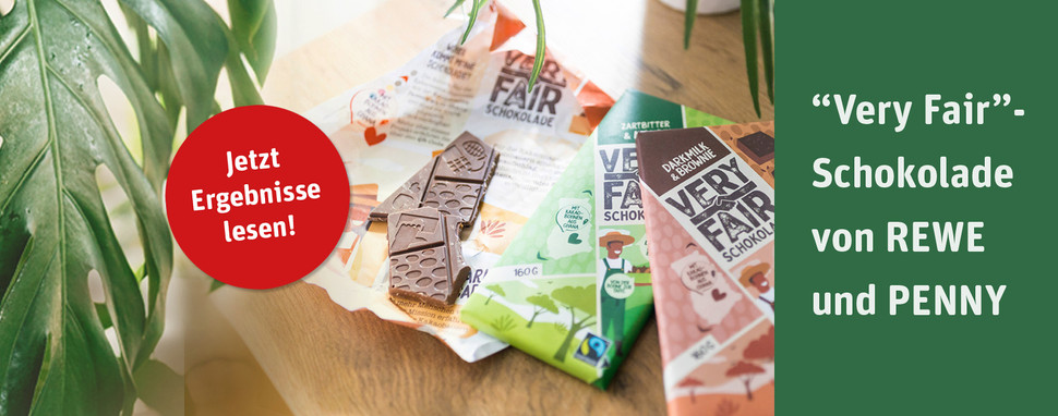 REWE PENNY Produkttest Very Fair-Schokolade Ergebnisse
