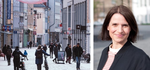 Stadtplanerin: Eine lebendige Stadt braucht mehr als Konsumtempel (Fotos: CC0 Public Domain / Pixabay - wal_172619, Daniela Karow-Kluge) Innenstadt und Stadtplanerin Daniela Karow-Kluge