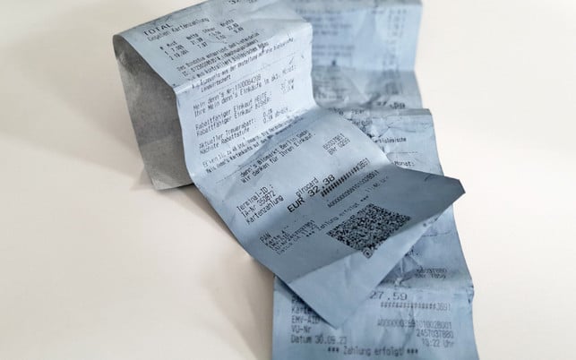 Blaue Kassenbons: Dürfen Sie ins Altpapier? Blaue Kassenbons: Dürfen Sie ins Altpapier?