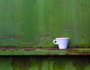 Minimalismus Blogs grüne Wand Tasse