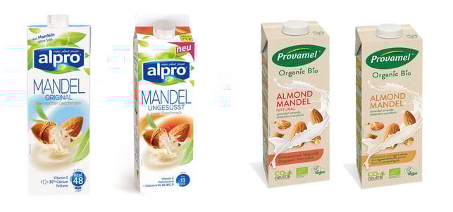 Mandelmilch Mandeldrink Alpro Provoamel Verbreitet: Alpro Mandelmilch; als Milchersatz aber besser Bio vom gleichen Konzern nehmen: Provamel Mandeldrink