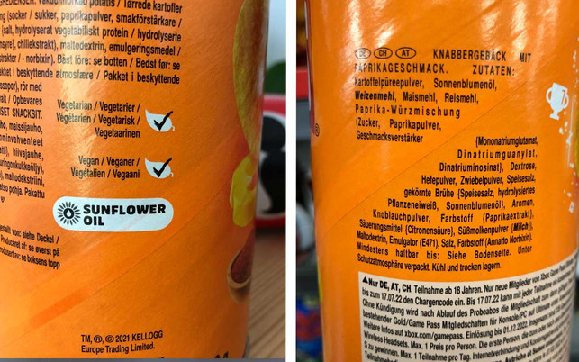 Rechts: Vor der Änderung der Rezeptur, links: danach Rechts: Vor der Änderung der Rezeptur, links: danach