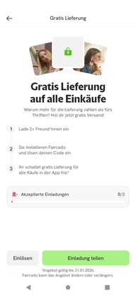 gratis-lieferung-gibt-es-bei-faircado-wenn-du-erf-screenshot-faircado-app-251128_download Gratis Lieferung gibt es bei Faircado, wenn du erfolgreich neue User:innen eingeladen hast.
