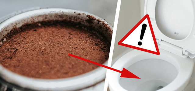 Kaffeesatz in Toilette