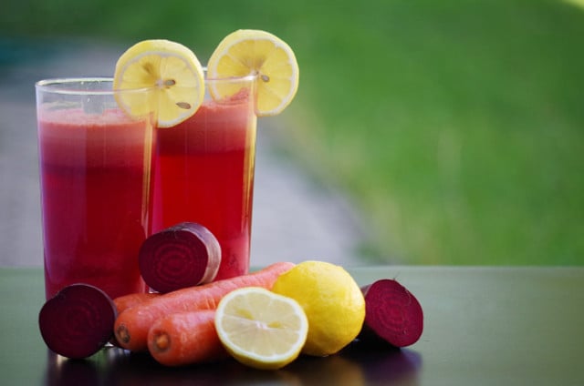 Beets and carrots, especially with fresh apples, make a vegetable juice with an earthy and sweet taste.