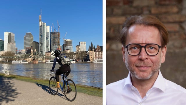 fahrradstadt-frankfurt-wolfgang-siefert-250721 Mainufer der Fahrradstadt Frankfurt und Mobilitätsdezernent Wolfgang Siefert