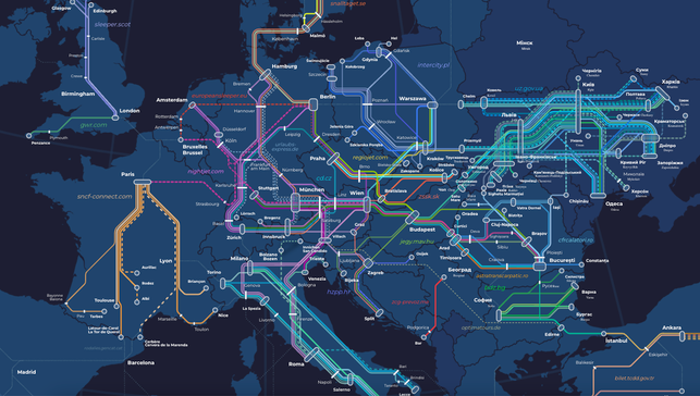 Nachtzug-Karte von Back-on-Track Nachtzug-Karte von Back-on-Track