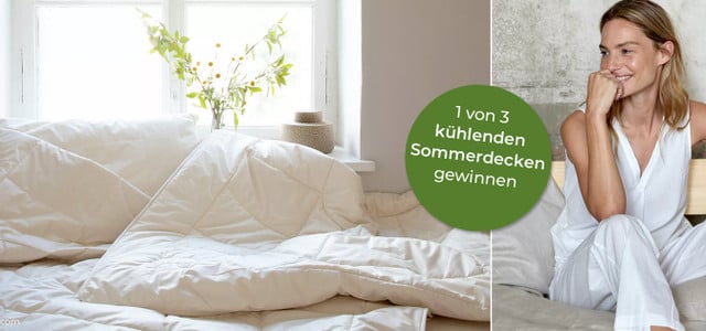 Grüne Erde Gewinnspiel, heiße Tage, kühlende Decke, hitze