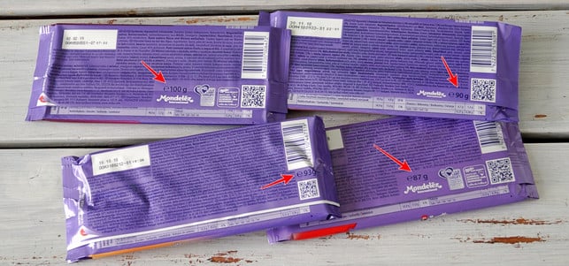 Milka Tafel Schokolade schrumpft Milka Tafel Schokolade schrumpft