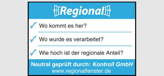 Regionalfenster-Kennzeichnung Regional Label Zeichen Siegel