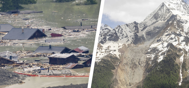 Gletscherabbruch Wallis Schweiz Klimawandel
