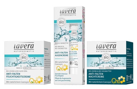 Bestnoten für die basis sensitiv Q10 Gesichtspflege-Serie von lavera