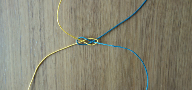 Armbänder selber machen – DIY-Anleitung Armbänder knüpfen: hier entsteht der Knoten