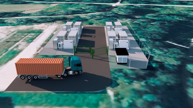 Modell: So soll ein geplanter Batteriepark von Green Flexiblity in Immenstadt im Allgäu aussehen Modell: So soll ein geplanter Batteriepark von Green Flexiblity in Immenstadt im Allgäu aussehen