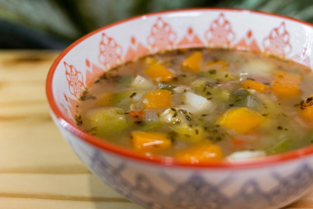 Prepare the soup with healthy seasonal vegetables.