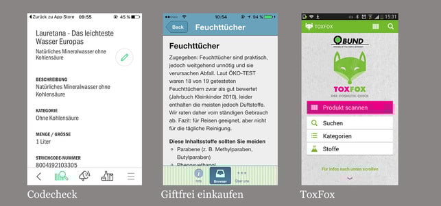 Grüne Apps: Codecheck, Giftfrei einkaufen, ToxFox Gehören zu den besten Apps für Android: Codecheck, Giftfrei einkaufen, ToxFox