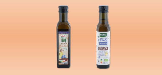 Gesundes Leinöl? Öko-Test findet Mineralöl und Pestizide in diesen Marken (Fotos: Öko-Test) Bio-Leinöl im Test bei Öko-Test